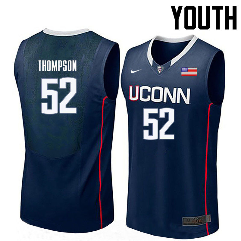 Youth Uconn Huskies #52 Corny Thompson College Basketball Jerseys-Navy